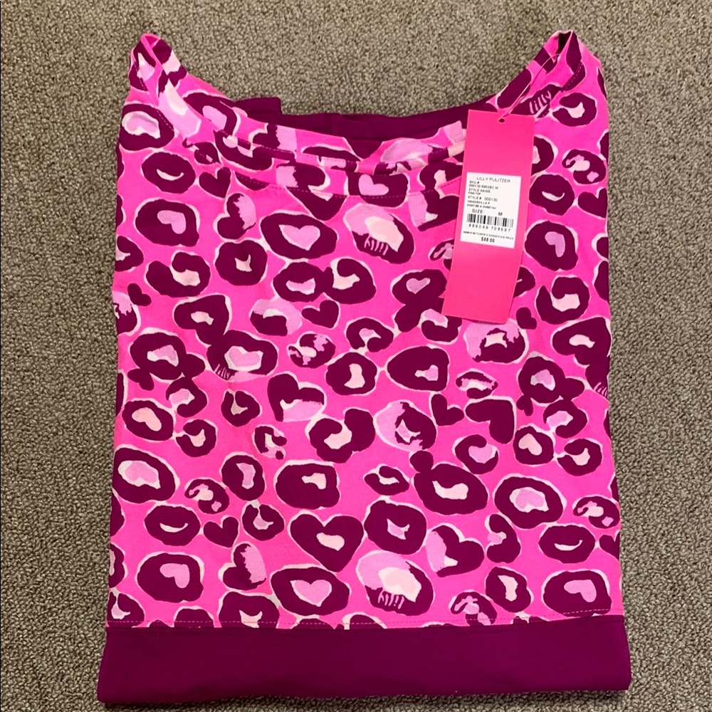 Pink and Purple Leopard Print Top